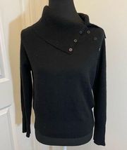 Valerie Stevens 2 Ply 98% Cashmere Cowl Neck Asymmetrical Sweater EUC