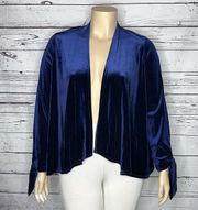 W5 Size XL Blue Velvet Cascade Front Cardigan Jacket