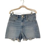 Shorts Womens 28 Blue Denim Curvy Vintage Short Cutoff High Rise