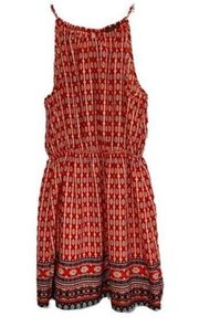 Soprano Dress Red Blue Cream Print Sleeveless Mini Dress Size Medium