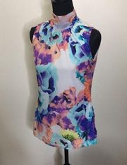 Worthington women’s high neck floral tank top size small