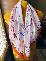 tory burch daydream silk square scarf sz 36”x36” prince purple rare