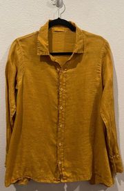 Mustard Button Down Linen Shirt