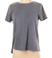 NWT LoveRiche Blue & Grey Grunge Slit Back Pocket Short Sleeve T-Shirt