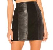 REVOLVE L’Academie The Lynch Black Leather Panel Mini Skirt Size M