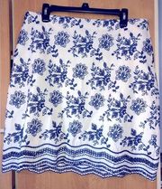 Loft embroidered flower skirt.‎ Women’s size 14 FINAL PRICE