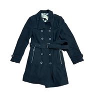 Burberry Brit Double Breasted Belted Virgin Wool Trench Coat