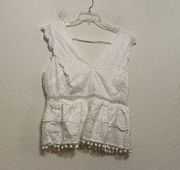 Willow & Clay White Eyelet tank shirt Xl  Fairycore Angel Cotton