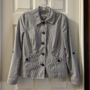 Charter Club Navy Striped Button Up Blazer size SP