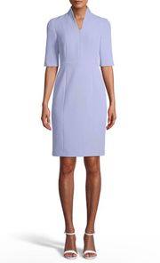 Zip Front Sheath Dress Lavender 6