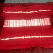 Chaps red and white tie dye tee size L