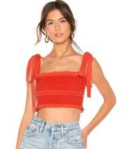 CAPULET McKenna Smocked Bandeau Top, Orange Size M