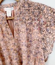 Cupcakes And Cashmere Ruffled Cap Sleeve Floral Blouse XS NEW