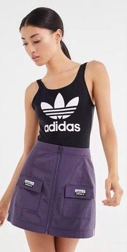 Adidas Originals Reveal Your Voice Ripstop Zip-Front Mini Skirt Purple Size M