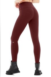 Alo Yoga  airbrush leggings cranberry red high rise yoga pants size small