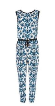 Ted baker women’s jumpsuit size 4 preowned navy and cream