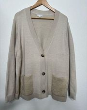 J.Jill Beige Cream Oatmeal Colored Button Front Cardigan SIZE 2X