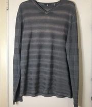 ELIE TAHARI Wool gray Long Sleeve V Neck Sweater