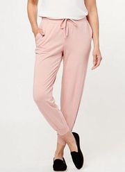 NEW LOOK Women's Lux Blush Buttery Soft Dress Drawstring Jogger Pants Sz L