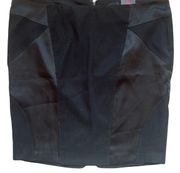 Torrid Black Pencil Skirt Satin Panels Back Slit Career Size 20 Plus NEW Tags