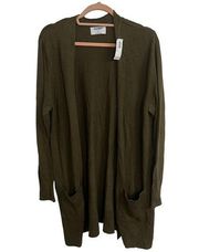 NWT OLD NAVY OLIVE GEEEN LONGLINE CARDIGAN Size: XL