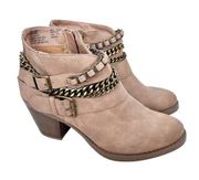 SO Tan Chain Detail Booties Sz 6