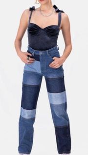 Adika NWT  Woman’s patchwork denim Y2K jeans