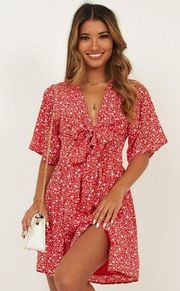 Dreaming About You Dress in Red Floral