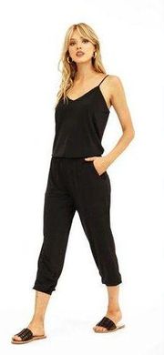 Womens VNeck Jumpsuit With Pockets Size Medium *Speckled Multi Color*