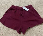 Brandy Melville dark red  waffle shorts