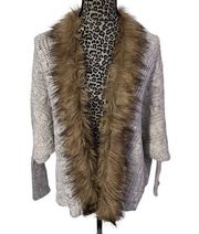 *SALE*  Felicity Faux Fur Batwing Cardigan OS NWOT Oatmeal