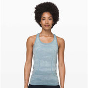 Lululemon  Swiftly Speed Racerback Aqua Smoke White Cadet Blue Smokey 2