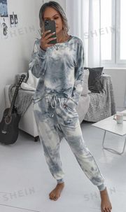 SheIn Tie Dye Pullover And Sweatpants Set