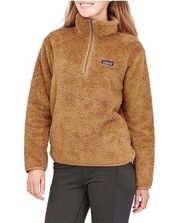 Patagonia Los Gatos 1/4 Zip Pullover Brown Fur Fuzzy Sherpa Long Sleeve Jacket