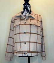 Joie woman Neutral Plaid Fleece jacket/coat!