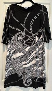 Dressbarn black with chain design sheath dress Size 12