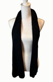 Nautica Wool Blend Scarf size 62x10 inches Black Slate Preppy