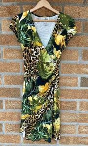 Joseph Ribkoff jungle wrap dress size 6