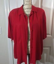 620-Impressions XL red button up blouse