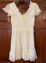 Rebecca Taylor Smocked trim mini dress Suze XS