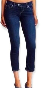 Silver Jeans Tuesday Low Rise Capri Dark Wash Jeans Size Women's W29/L23