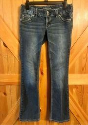 Women's Maurices Blue Denim Jeans Pants Size 1/2 Boot Cut