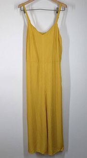 Vince Cami Jumpsuit Yellow Sleeveless Wide Leg Size 10 Women's Preowned FLAWS