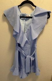 Luxxel Blue Ruffle Romper Size Medium.