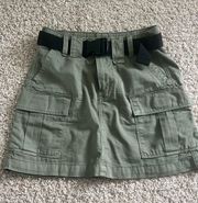 Green cargo  skirt