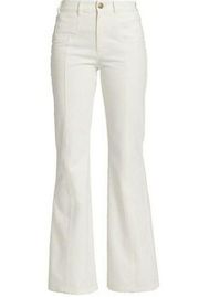 See By Chloe White Flare Bootcut Cotton Trouser Pants Size 2