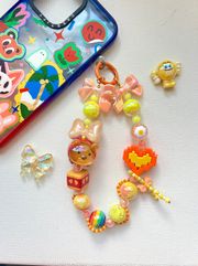 Winnie the pooh beads  phonecharm keychain bagchain y2k