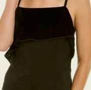 Helmut Lang Layered velvet and sateen camisole