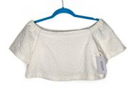 NWT Guess White Off the Shoulder Cropped Katia Top