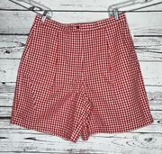 Liz Claiborne Golf NWT Size 16 Red & White Gingham 100% Cotton A-Line Shorts